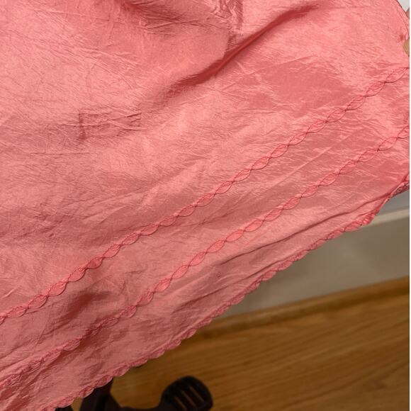 Vintage 40s/50s Snip It Slip Midi Dress 4 Scoop Neck Rickrack Trim Coral Pink S - Picture 7 of 10